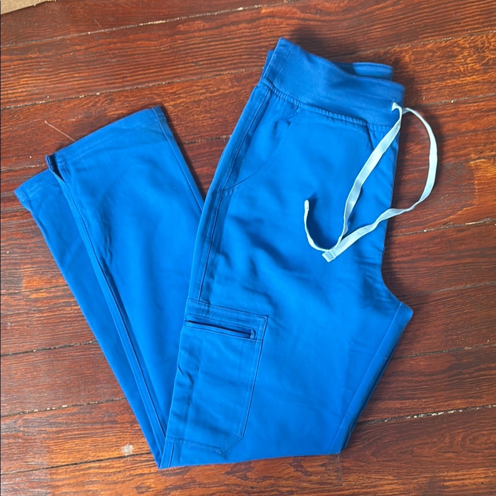 Figs Royal Blue High Wasted Yola Scrub Pants